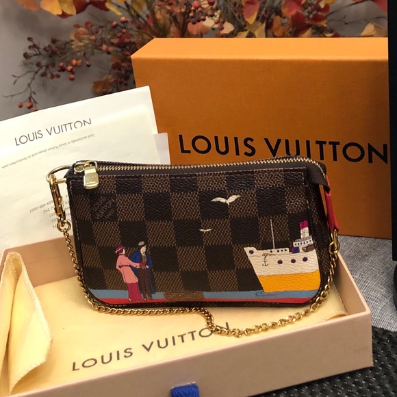 Rare Mini Pochette Translantic In Damier Ebene - Picture 1 of 8